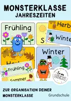 Vorschau - Poster - Monster Jahreszeiten Klassenmotto Klassenmaskottchen - Deckblatt