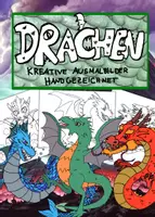 Vorschau - Mal- und Bastelvorlagen - Drachen - Kreative Ausmalbilder - Handgezeichnet - Deckblatt