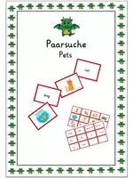 Vorschau - Spiele - Pets Paarsuche für den Englischunterricht - Deckblatt