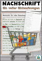 Vista previa - Hojas de trabajo - Dictado practicado "Ein voller Einkaufswagen" con dictado de hebillas y texto cloze Alemán - Portada