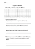 Vorschau - Arbeitsblätter - Arbeitsblatt Stochastik - Geburtstagskalender - Deckblatt