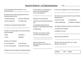Vorschau - Test - LK Expressionismus Deutsch - Deckblatt