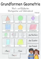 Vorschau - Fördermaterial/Inklusion - Geometrische Formen: Tafelmaterial (Grundformen Geometrie) - Deckblatt