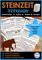 Vorschau - Stundenentwürfe - Steinzeit BUNDLE - Sparpaket: Interaktives Heft, Interaktive PowerPoint, Textpassagen+Arbeitsblätter & Test | Homeschooling | Distanzunterricht - Seite 1