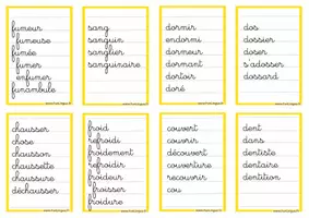 Aperçu - Cartes / Images - Mots d’une meme famille - Page 1