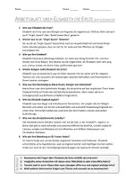 Vorschau - Arbeitsblätter - AB mit Fragen zum Thema "Elisabeth die Erste" + Lösungsblatt - Seite 1
