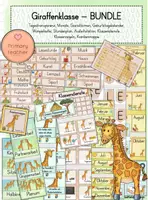 Vorschau - Arbeitsblätter - BUNDLE: Giraffenklasse / Klassentier Giraffe - Classroom Management - Deckblatt