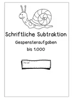 Vorschau - Arbeitsblätter - Schriftliche Subtraktion. Gespensteraufgaben bis 1.000 - Seite 1