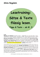 Vorschau - Arbeitsblätter - Das Leseverständnis trainieren, aus: Lesetraining, Sätze & Texte flüssig lesen - Deckblatt