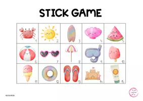 Vista previa - Juegos / Gamificación - SUMMER STICK GAME - WITH ANSWERS - página 1
