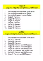 Vorschau - Arbeitsblätter - Franken und Rappen legen - Deckblatt
