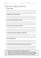 Vorschau - Arbeitsblätter - AB mit Fragen zum Thema "Erosion" + Lösungsblatt + Infografik - Deckblatt