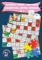 Vorschau - Spiele - Rationale Zahlen - Brettspiele (Zahlenstrahl, Betrag, Gegenzahl) - Deckblatt