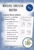 Vorschau - Arbeitsblätter - Freebie - Würfelspiel: Schriftliche Addition - Deckblatt
