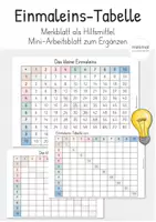 Vorschau - Arbeitsblätter - Einmaleins: Tabelle (1x1) Visualisierung - Deckblatt
