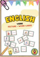 Aperçu - Feuilles d'exercices - Verbs Picture + Word Cards | Vocabulary - Page de couverture