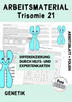Vorschau - Arbeitsblätter - Arbeitsmaterial Trisomie 21 Down-Syndrom differenziert - Deckblatt