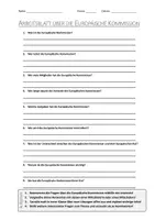 Vorschau - Arbeitsblätter - AB mit Fragen zum Thema "Europäische Kommission" + Lösungsblatt + Infografik - Deckblatt