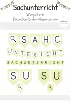 Vorschau - Mal- und Bastelvorlagen - Wimpelkette Sachunterricht (Girlande) Dekoration Wimpel SU - Deckblatt
