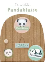 Vorschau - Mal- und Bastelvorlagen - Türschilder Pandaklasse – 3 Varianten für Klassenzimmer Grundschule - Deckblatt