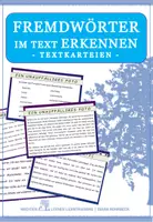 Vorschau - Aufgabenkarten - Deutsch: Fremdwörter - Textkartei - Deckblatt