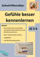 Vorschau - Stundenentwürfe - Gefühle kennenlernen und darüber sprechen: Eine Zeitschriftenrallye (Wörter aus Zeitschriften ausschneiden) Umgang mit negativen Gefühlen - Deckblatt