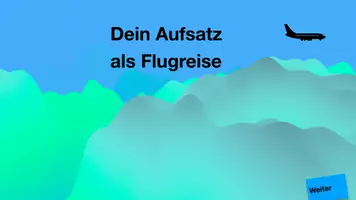 Vorschau - Stundenentwürfe - Materialpaket Aufsatz als Flugreise interaktiv und Plakat Aufsatzfächer und Reizwortgeschichte - Seite 1