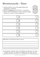 Aperçu - Feuilles d'exercices - Ostern Deutsch Wortschatzspiel / jeu Allemand gratuit - Page 3