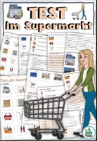 Vorschau - Arbeitsblätter - Test "Im Supermarkt" 3-fach differenziert - DaZ / DaF / Deutsch - Deckblatt