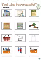 Vorschau - Arbeitsblätter - Test "Im Supermarkt" 3-fach differenziert - DaZ / DaF / Deutsch - Seite 1