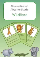Vorschau - Aufgabenkarten - Wildtiere Sammelkarten Abschreibkartei - Deckblatt