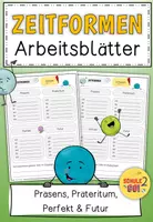 Vorschau - Arbeitsblätter - Zeitformen Arbeitsblätter / Präsens, Präteritum, Perfekt, Futur - Deckblatt