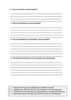 Vorschau - Arbeitsblätter - AB mit Fragen zum Thema "Gedichtanalyse" + Lösungsblatt - Seite 1