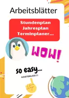 Vorschau - Arbeitsblätter - Planner -Stundenplan, Monatsplan, Jahresplan usw. - Deckblatt