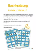 Vorschau - Spiele - Sprachförderung Kindergarten und Vorschule - "Ich habe wer hat Spiel Tiere" - Seite 1