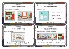Aperçu - Apprentissages en autonomie - 50 question / task cards - My house - Page 1