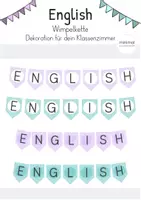 Vorschau - Poster - Wimpelkette Englisch (Girlande) Dekoration Wimpel English - Deckblatt