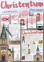 Vorschau - Arbeitsblätter - Christentum - Steckbriefe, Merkzettel und Bildwortkarten - Religion Religionsunterricht - Deckblatt