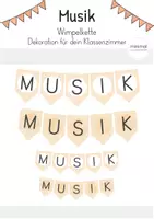 Vorschau - Poster - Wimpelkette Musik (Girlande) Wimpel Dekoration - Deckblatt