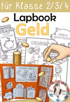 Vorschau - Unterrichtsreihen - Lapbook - Geld - praktische Bastelvorlage für Klasse 2 / 3 / 4 - Deckblatt