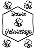 Vorschau - Mal- und Bastelvorlagen - Geburtstagskalender Bienen - Seite 1