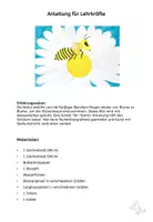 Vorschau - Mal- und Bastelvorlagen - Kunst Grundschule, Biene malen/ Blume, Frühling, fertige Kunststunde - Seite 1