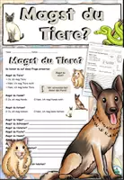 Aperçu - Feuilles d'exercices - Exercice "Magst du Haustiere ?" Animaux de compagnie - Français - Page de couverture