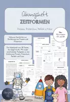 Vorschau - Arbeitsblätter - Arbeitsheft Zeitformen: Präsens, Präteritum, Perfekt, Futur - Deckblatt
