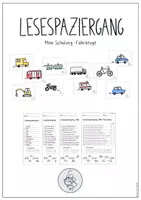 Vorschau - Arbeitsblätter - Lesespaziergang: Mein Schulweg - Fahrzeuge (Klasse 1 und 2) - Deckblatt