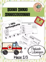 Vorschau - Arbeitsblätter - Flipbook Erste Hilfe, Rettungskette - Deckblatt