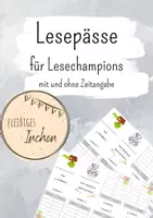 Vorschau - Arbeitsblätter - Lesepässe für Lesechampions mit und ohne Zeitangaben - Deckblatt