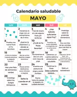Vista previa - Decoración del aula - Calendario saludable MAYO - Portada