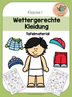 Vorschau - Arbeitsblätter - Wettergerechte Kleidung - Tafelmaterial und AB - Deckblatt