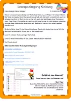 Vorschau - Arbeitsblätter - DAF/DAZ Lesespaziergang Körper und Kleidung - differenziert A1 - Seite 1